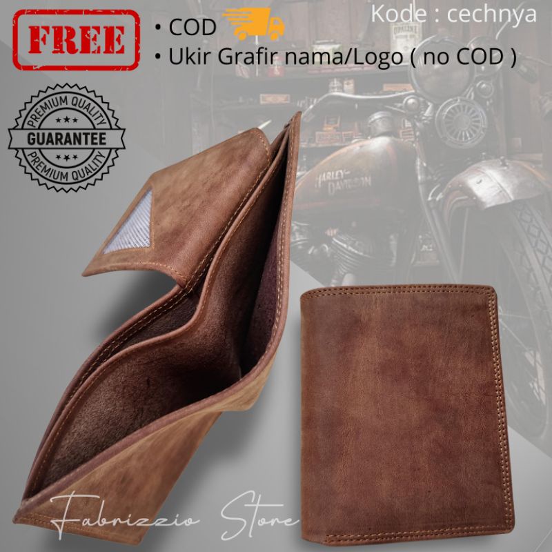 dompet kulit pria simple full kulit ( free tulis nama)