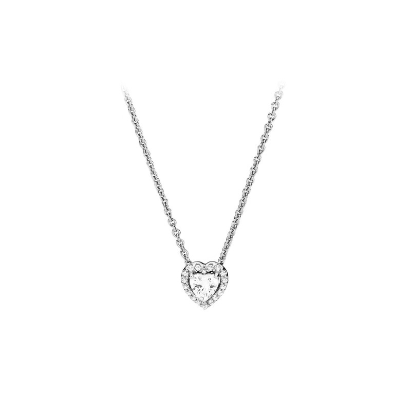 Pandora Kalung 925 Silver Cubic Zirconia Berlian Bentuk Hati Untuk Wanita