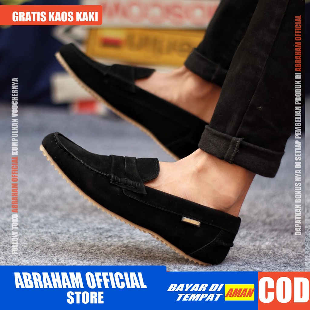 ABRAHAM Sepatu Slip On Slop Hitam Selop Casual Pria