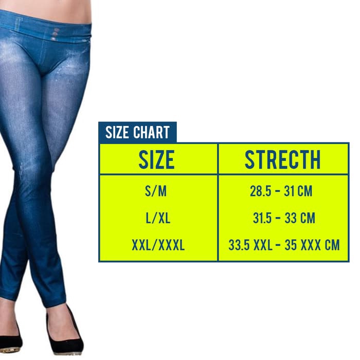 Celana legging Jeans wanita slim n lift panjang karet elastis tubuh ramping fleksibel denim simple