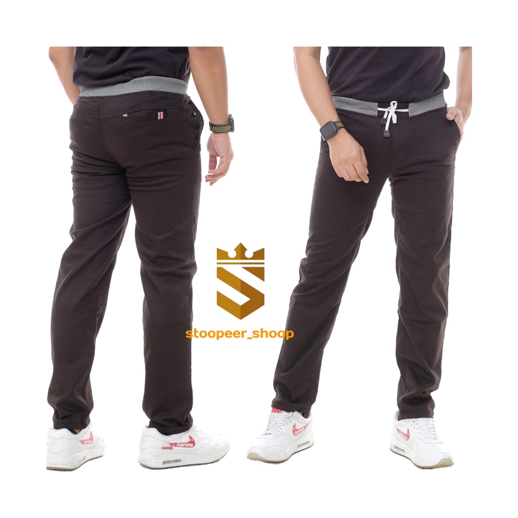 Celana Chinos Panjang Pria Dewasa Celana Chino Panjang Pinggang Kolor Cinos Rib Bahan Melar Celana Panjang Pria STOOPEER SHOP