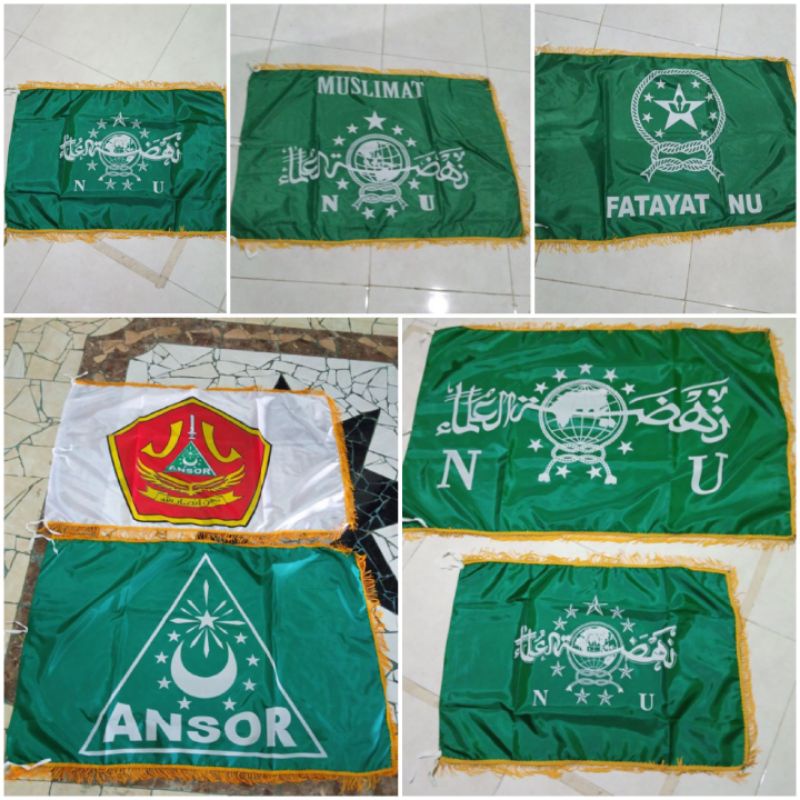 Bendera (pataka) NU Banser Ansor fatayat muslimat rumbai pataka bijian