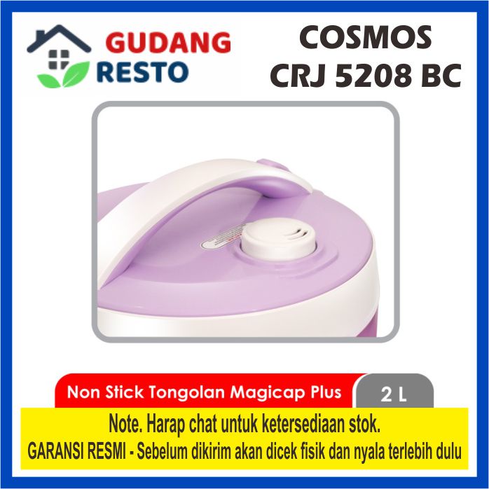 COSMOS CRJ-5208 BC MAGIC COM NON STICK RICE COOKER CRJ5208-BC BATIK PENANAK NASI 2L 2 LITER 3 IN1