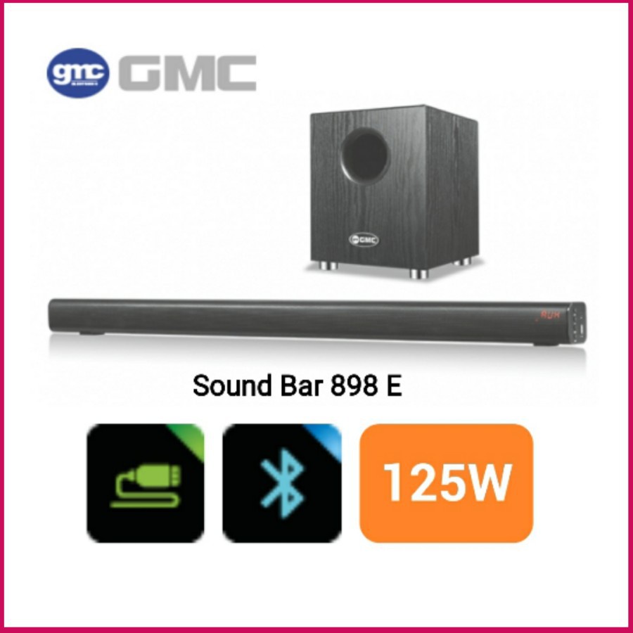 Soundbar Home Theater Bluetooth 8 Inch GMC 898E Speaker Bluetooth AV USB SD Card Optic FM Radio