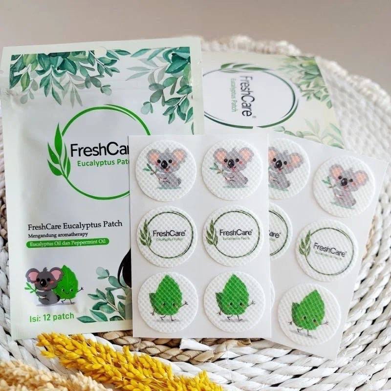 Freshcare Eucalyptus patch sticker masker 1 sachet isi 12 ORIGINAL tempelan Masker Pernapasan Lega Kemenkes RI Stiker Patch Masker koala Lucu Aroma Patch Grosir