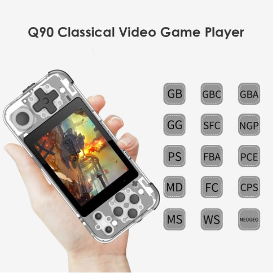 POWKIDDY Q90 Retro Game Console Dual System Classic Handheld 3.0 inch