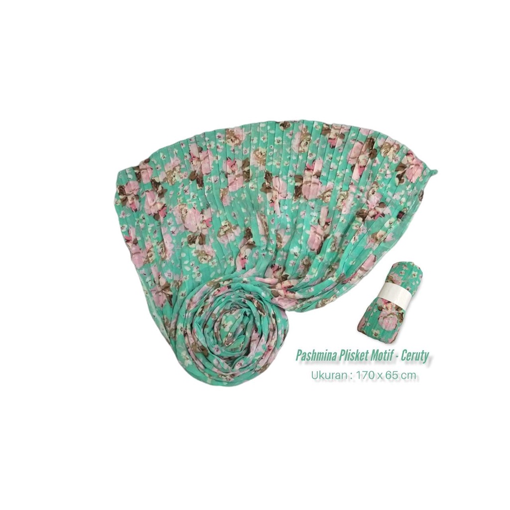 Kerudung Plisket Motif Pashmina Hijab Ceruty