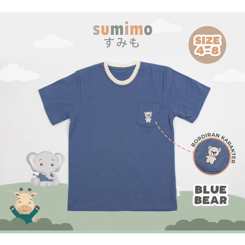 Sumimo T-Shirt Embroidery per 2pcs / Baju Anak