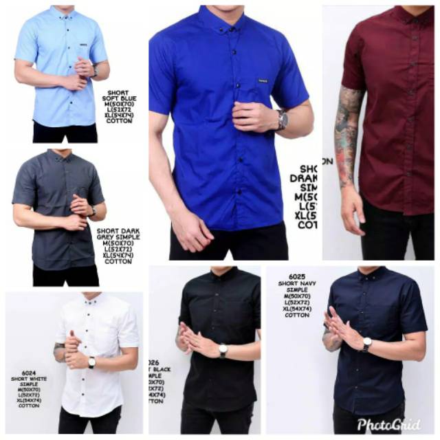 KEMEJA POLOS SIMPLE YUNZO 9 WARNA 5 UKURAN/HEM FORMAL PRIA