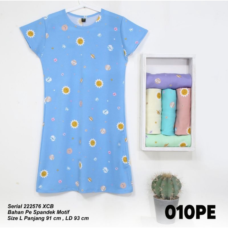 Dress lemone motif babyterry spandex / dress wanita bahan spandex