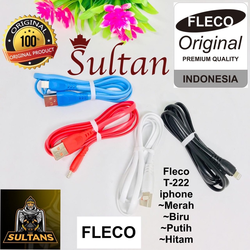 PROMO~1PCS KABEL DATA FLECO T222 MICRO TYPE C IOSPHONE ORIGINAL FASTCHARGING &amp; DATA TRANSFER T-222