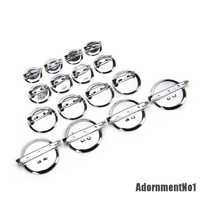 (Adornmentno1) 10pcs / Set Bros / Pin Lapis Silver Untuk Aksesoris Pakaian Diy