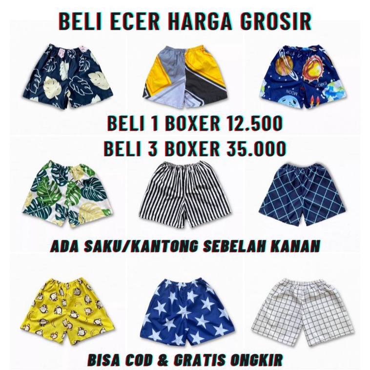 Celana Pendek Pria Wanita Dewasa | Grosir |Boxer Motif Best Seller | Boxer Unisex | Boxer Distro | Boxer Pantai | Boxer Premium Motif Celana Pendek Distro | COD | Bayar di Tempat