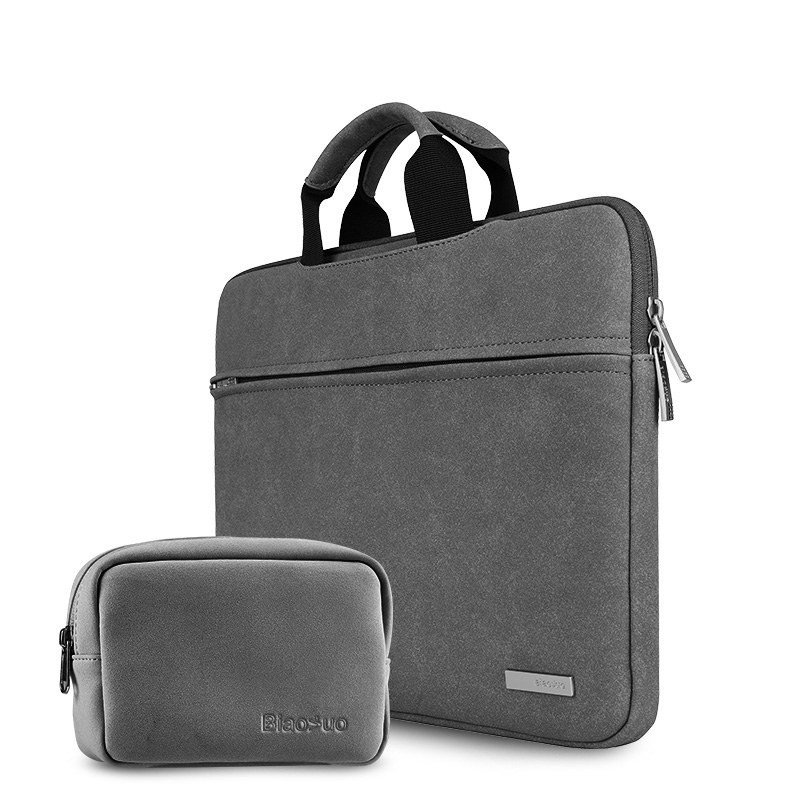 Tas Laptop / Macbook BiaoNuo Handstrap with Small Pouch 13 inch - grey