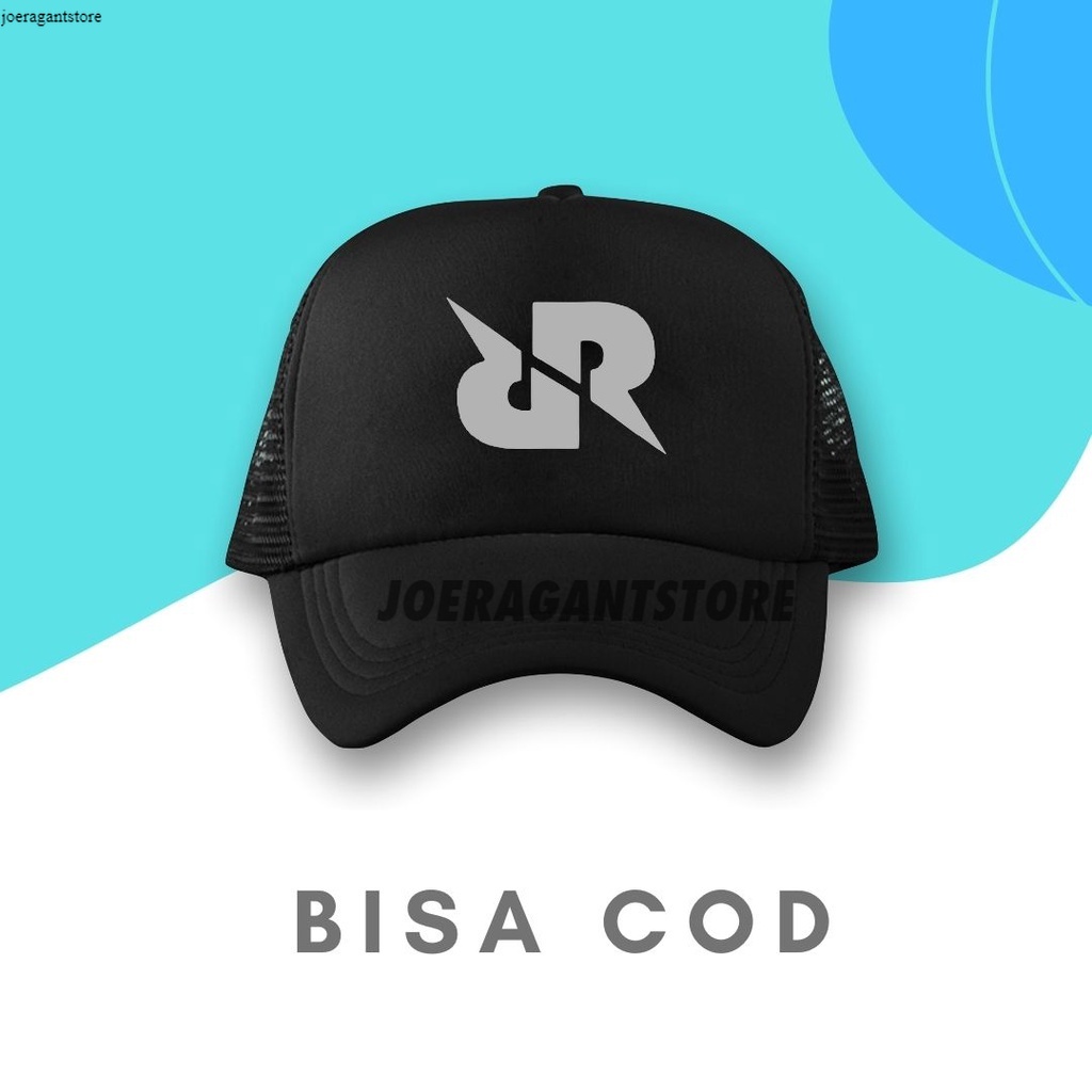 Topi Trucker Topi Jaring Hitam Logo RRQ Topi Jaring Polos Topi Jaring Pria JS