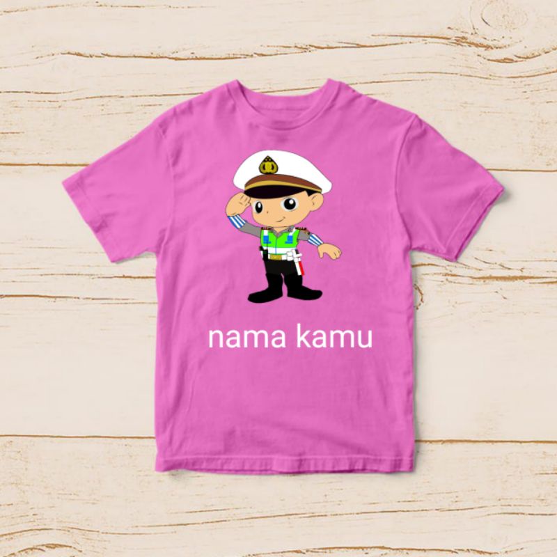 baju anak karakter / kaos anak gambar polisi