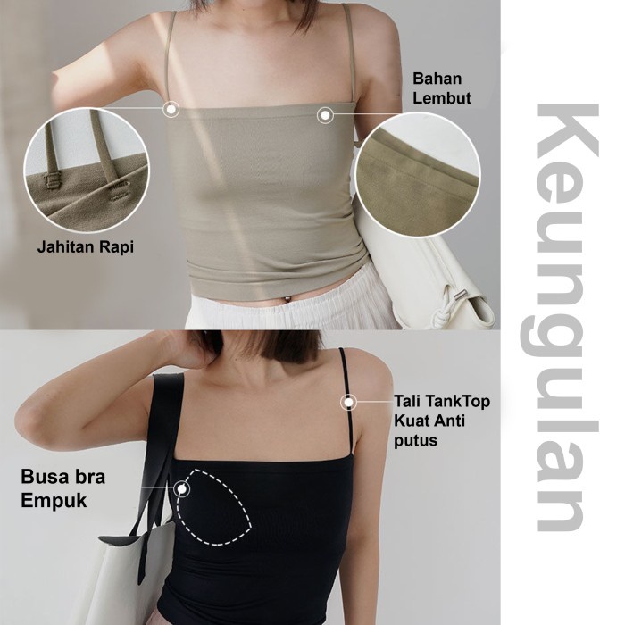 Tanktop Bra Crop Wanita BH Bra Wanita Olahraga SportTanktop Seamless Korea All Size