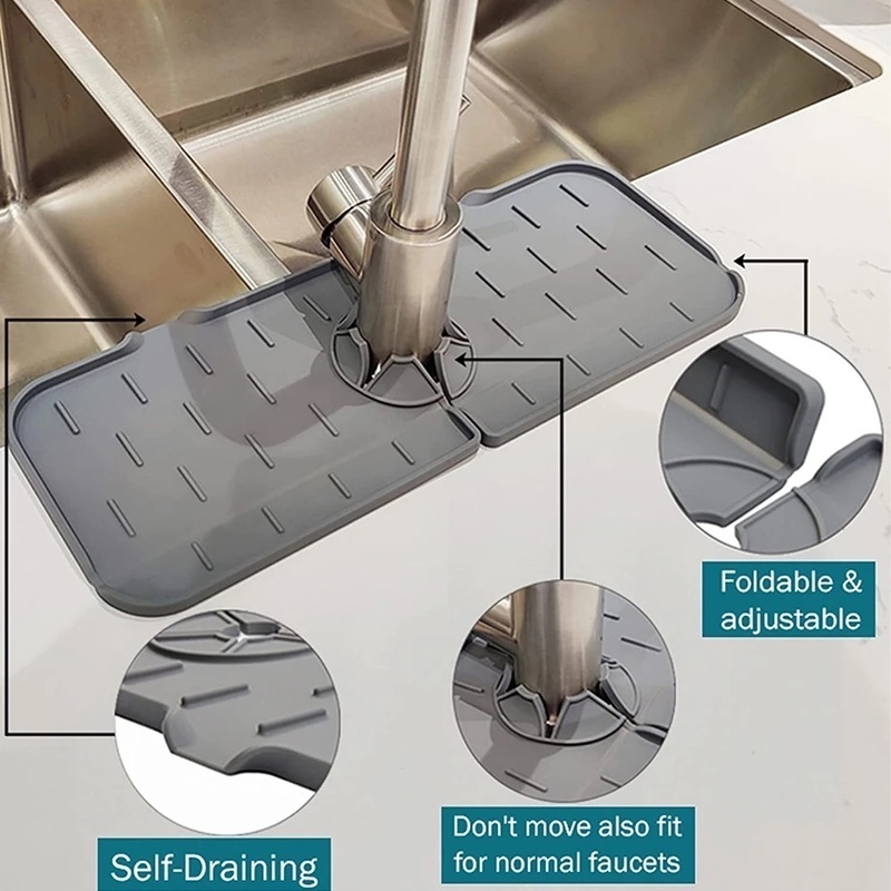 Alas Pelindung Keran Wastafel Dapur Bahan Silikon Lembut Anti Cipratan Cepat Kering