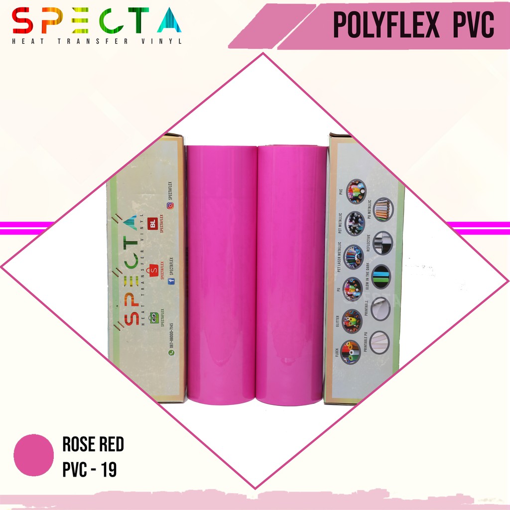 SPECTAFLEX POLYFLEX KOREA PVC-19 ROLL ROSE RED HTV VINYL - PVC HTV