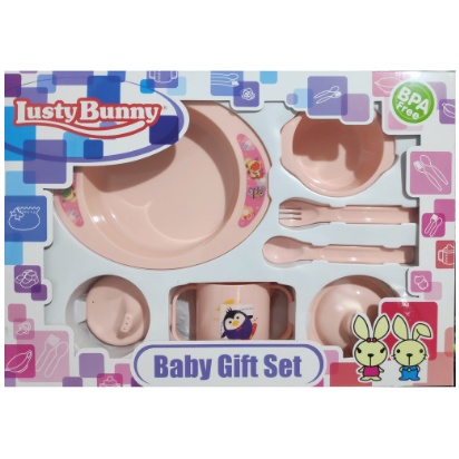FEEDING SET 7IN1 LUSTY BUNNY TEMPAT MAKAN BAYI MURAH