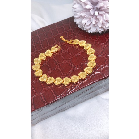 Gelang tangan rante love emas 24k suping