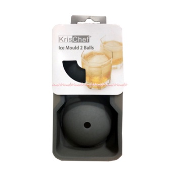 Krischef Ice Mould 2 Balls Alat Cetakan Es Bulat Cetakan Es Batu Bentuk Bola Bulat Bahan Silikon Kris Chef Silicone Silikon Kris