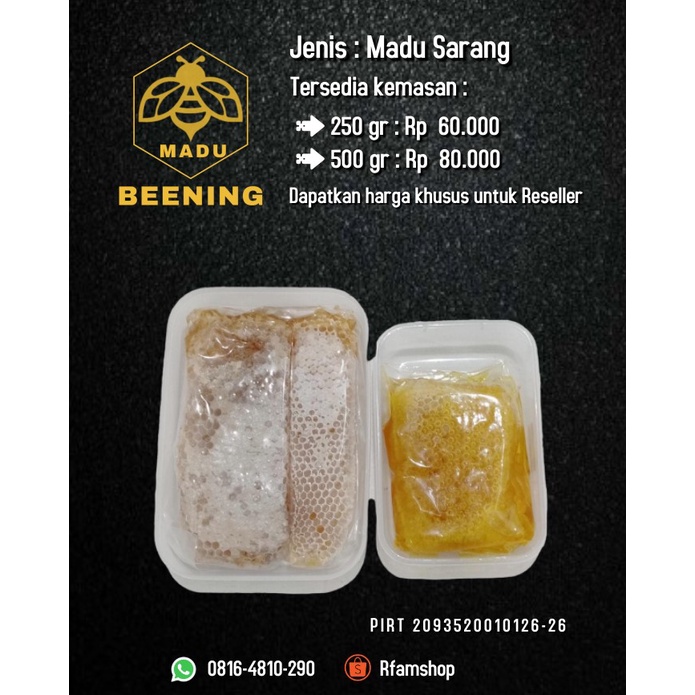 MADU SARANG / MADU SARANG 500 Gr / MADU SARANG ASLI