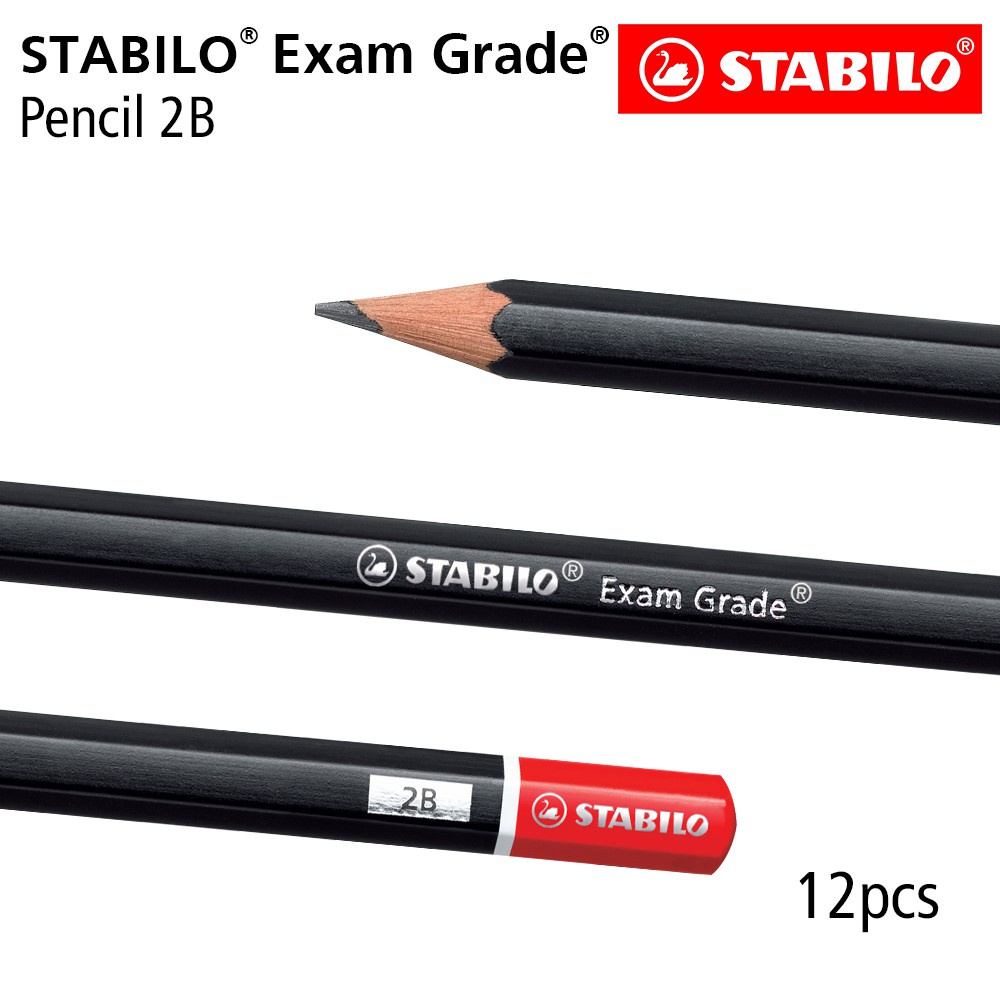 

STABILO Exam Grade - Pensil 2B - 12pcs / Pencil Kayu Hitam Ujian Sekolah Komputer UNBK