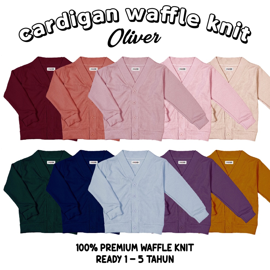 paket 1 kodi cardigan / sweater anak waffle uni*lo