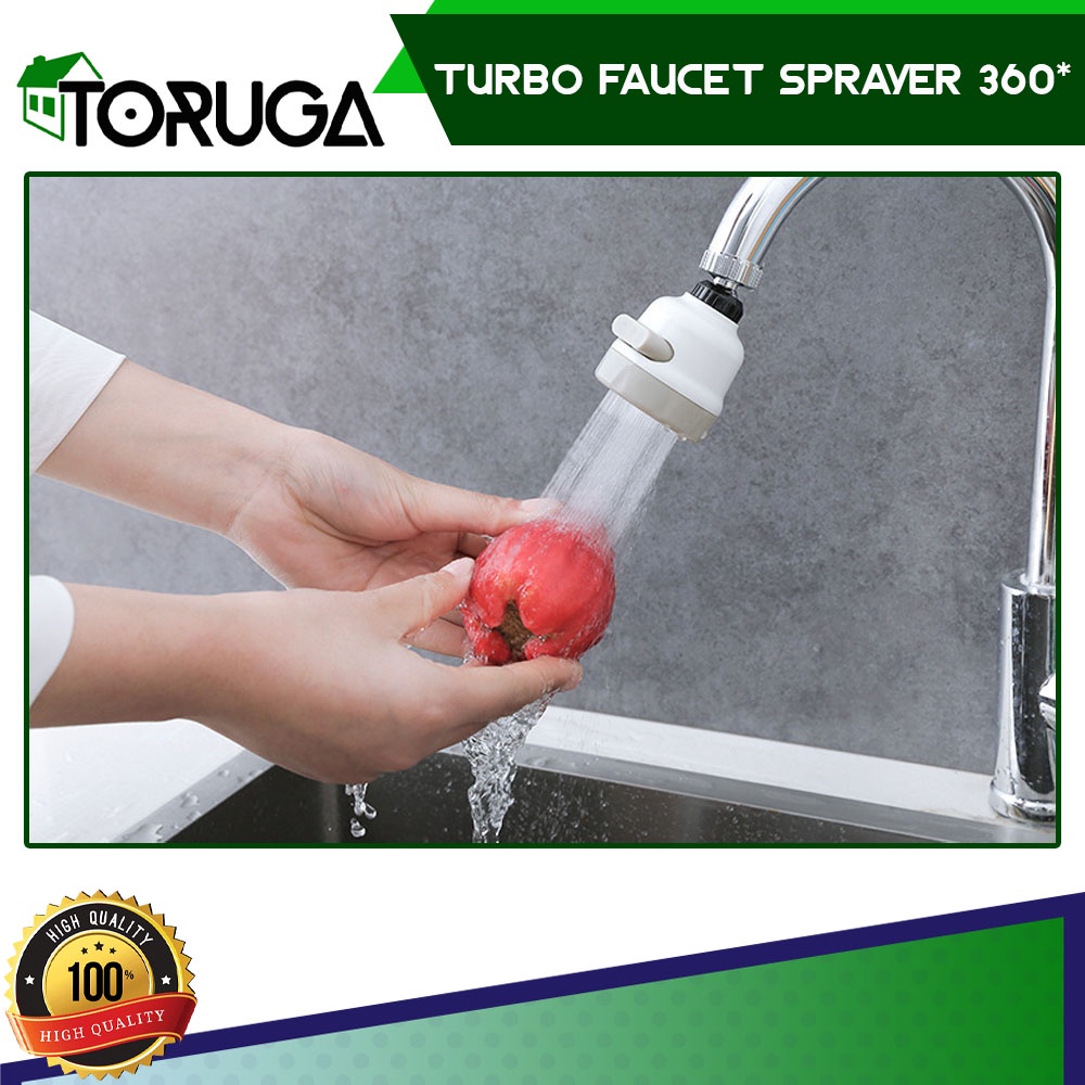 Keran Air Wastafel Cuci Tangan Buah Sayur Faucet Turbo Sprayer 360 rotasi