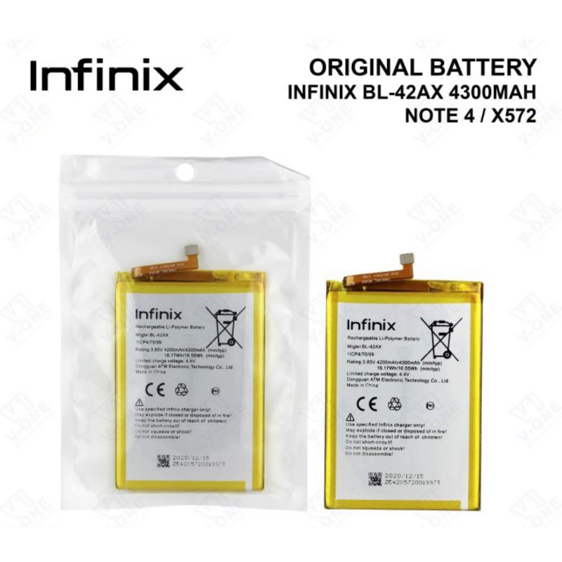 BATERAI BATRE BATTERY INFINIX NOTE 4 X572 BL-42AX ORIGINAL