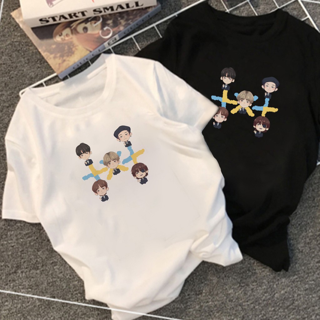 Kaos Kpop Unisex TXT Cartoon Chibi