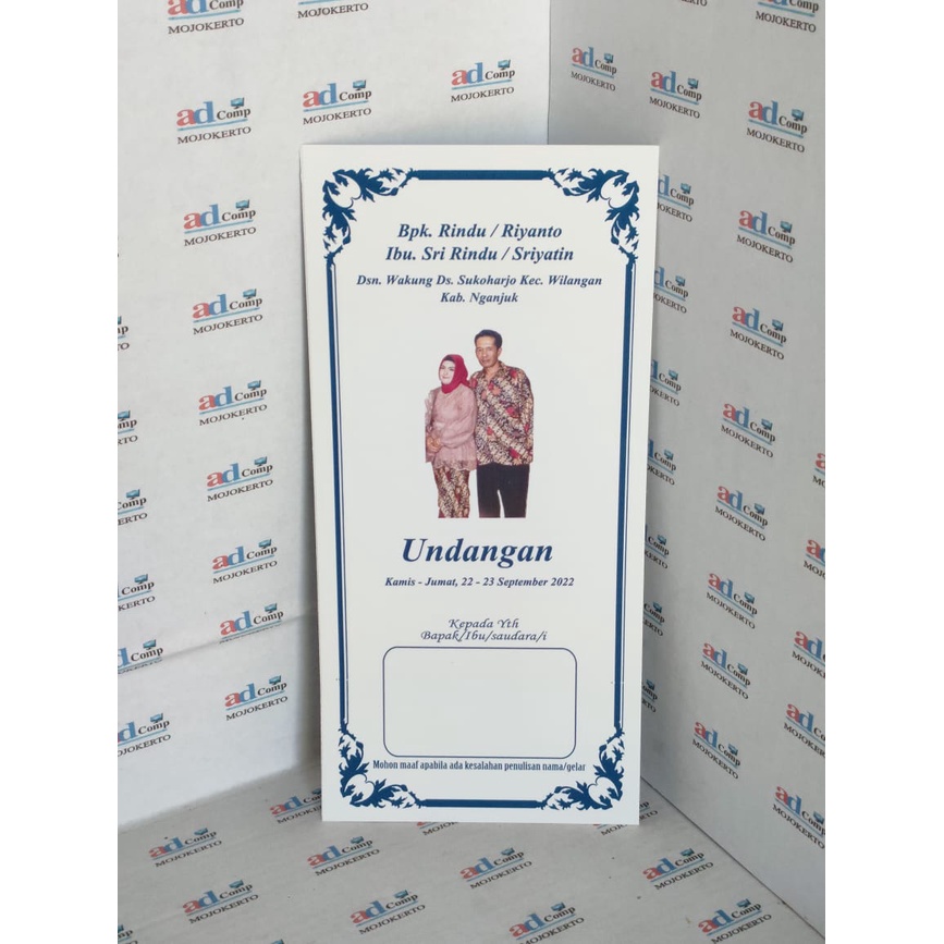 Undangan Custom Bahan BC 210 Gram Murah