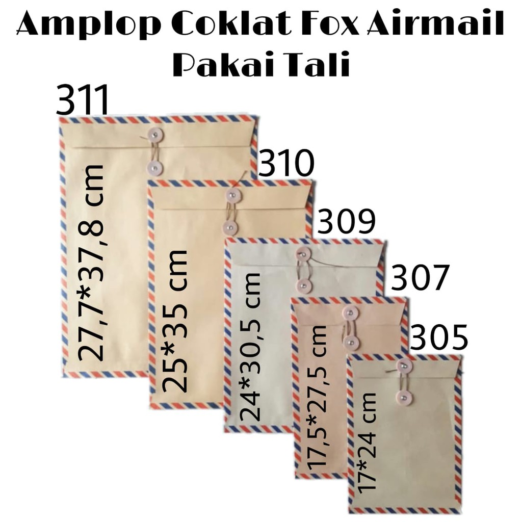 

Amplop Coklat Airmail Pakai Tali 305
