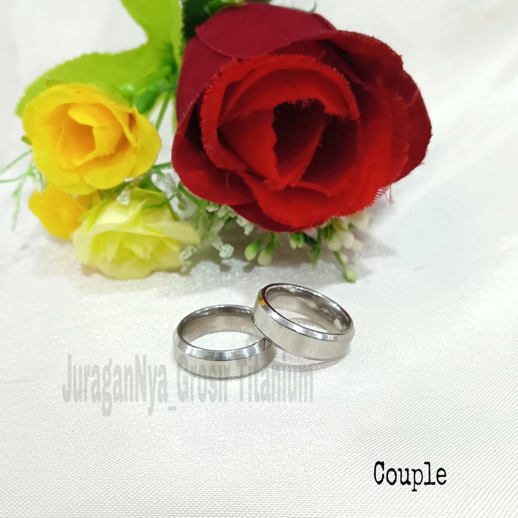 CINCIN Titanium PART 3SILVER COUPLE/PASANGAN  perhiasan fashion Korea anti karat&amp;anti luntur