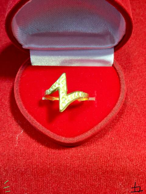 Cincin No 13 anak dan dewasa emas asli kadar 700 70% 22 1 satu 0.5 setengah gram gold model z abstrak