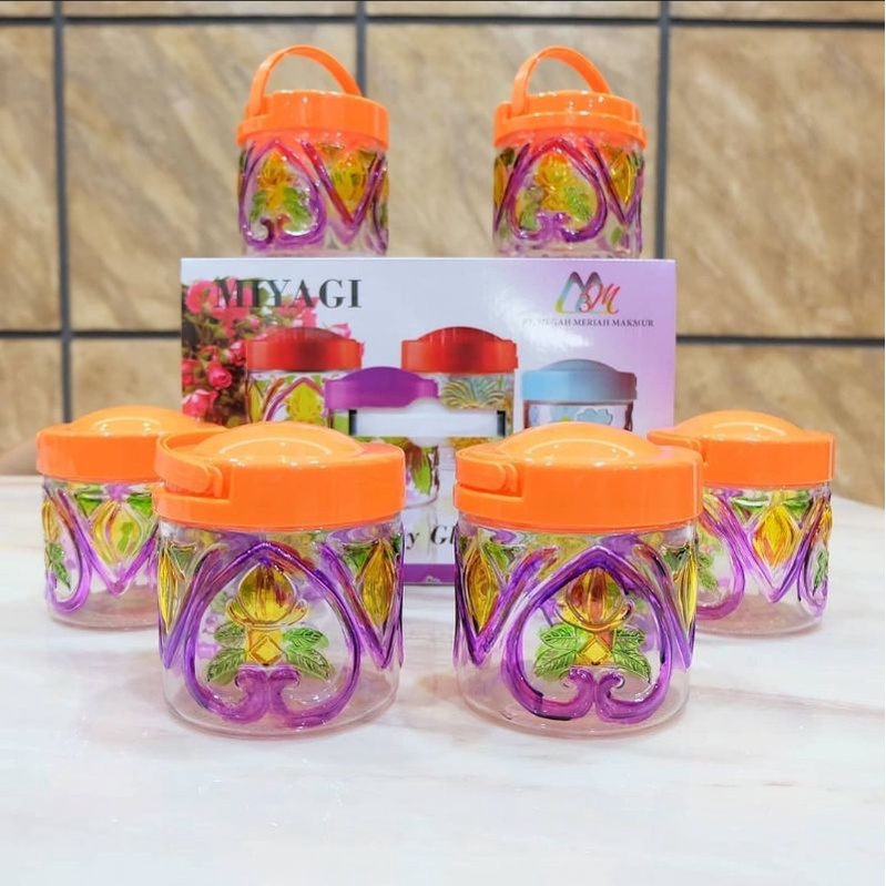 TOPLES MIYAGI corak Nenas + Tutup Jingga ( 6 PCS )