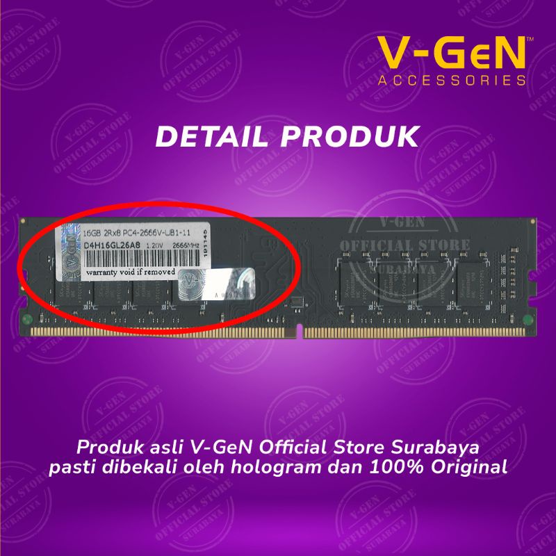 RAM LongDimm DDR4 V-GeN Platinum 16GB PC21300/2666Mhz V-GeN