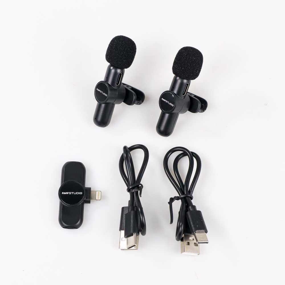 TaffSTUDIO Microphone Mikrofon Portable Wireless Lavalier Mic USB Lightning - G10