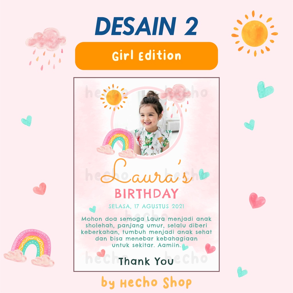 Stiker Ulang Tahun Anak / Tasyakuran Kelahiran / Stiker Ultah / Stiker Tumpeng Mini order order