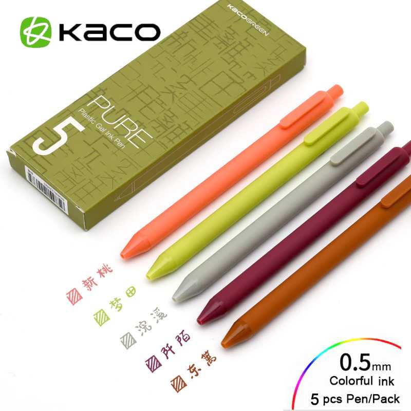 

KACO PURE Classic II Gel Pen Pena Pulpen 0.5mm 5 PCS (Colorful Ink)