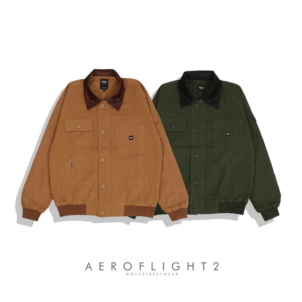 Jaket Flight Corduroy Canvas Original Wolv Pria / Jaket Casual Outdoor Canvas Premium Pria / Jaket A