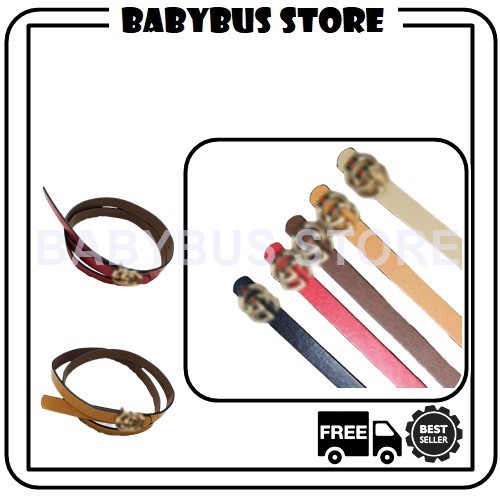 BBS Ikat Pinggang Double G Belt Tali Pinggang Thin Wanita Fashion Sabuk Kulit Import Murah