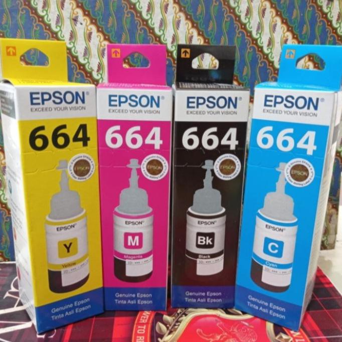 tinta printer epson l360 664 black color 1 set 4 warna l100,l110,l120