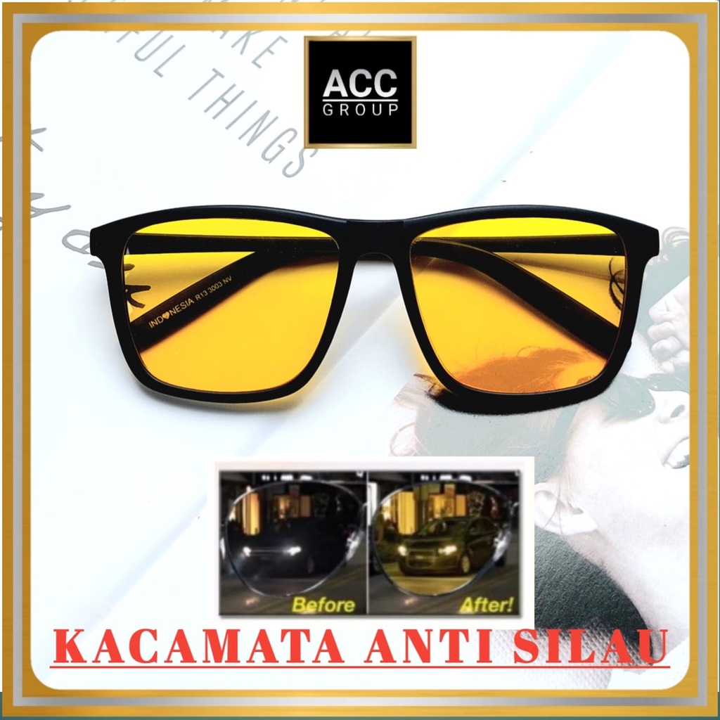 COD Kacamata Night View Glasses Vision Anti Silau UV di Malam Hari Kacamata Kuning Anti Glare