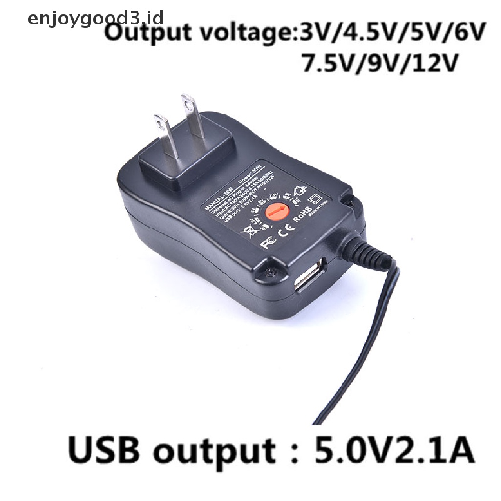 Adapter Power Supply 3v 4.5v 5v 6v 7.5v 9v 12v 2a 2.5a Ac / Dc Us Eu Uk