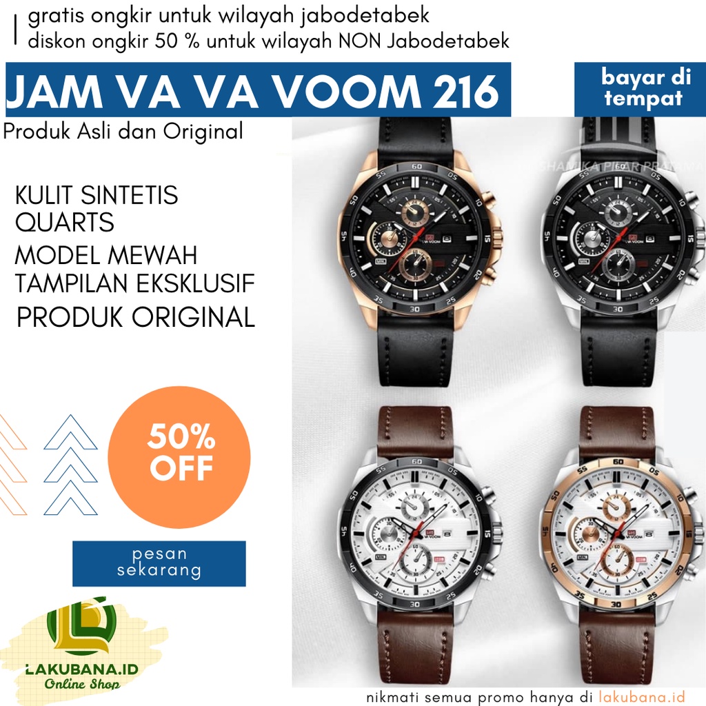 GRATIS ONGKIR - Jam Tangan Pria Va Va VOOM 216 Executive Man Watch Fashion LakuBana.ID