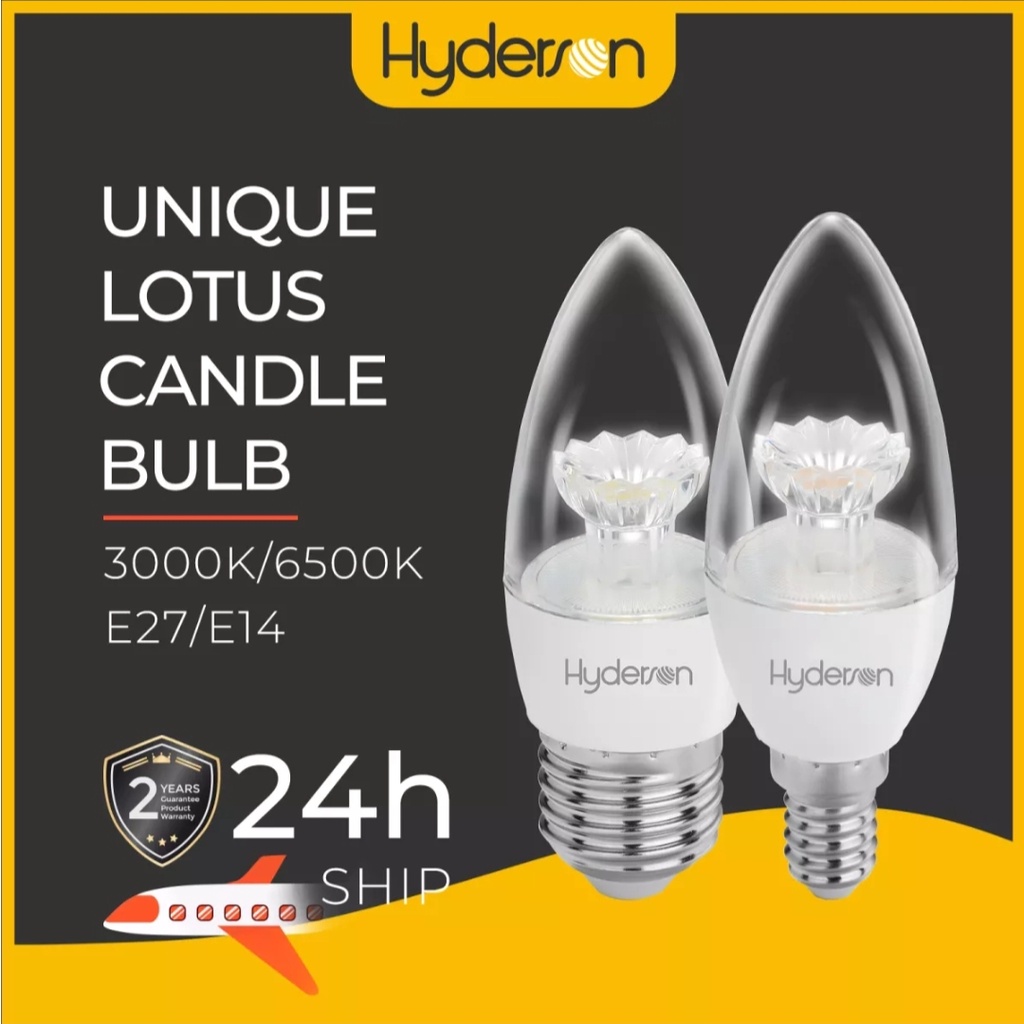 Hyderson Candle Bulbs E14 E27 LED Bulb Candelabra Light 4W 400Lumen