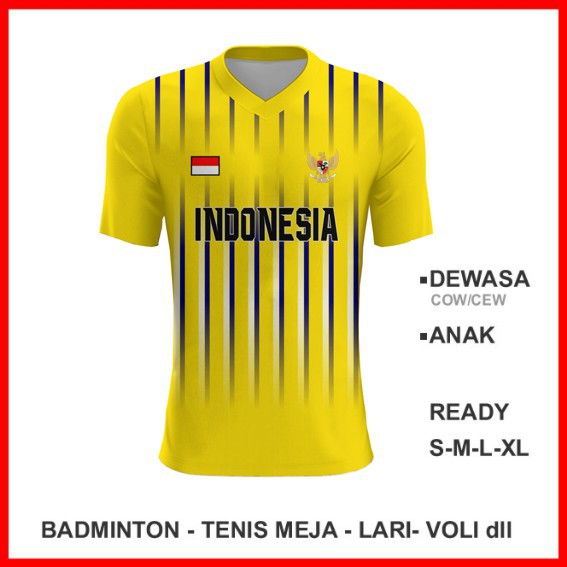 Baju Kaos Jersey Olahraga Badminton Pingpong Lari Volly 1156 - Jersey Custom Desain