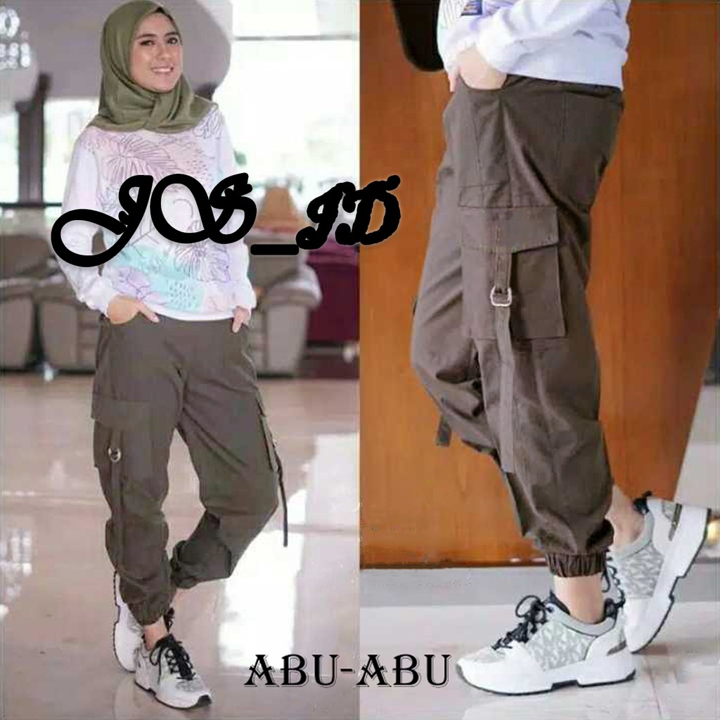 (M L XL XXL 4L 5L) 40-85kg Celana jogger wanita cargo pants Celana Baggypant